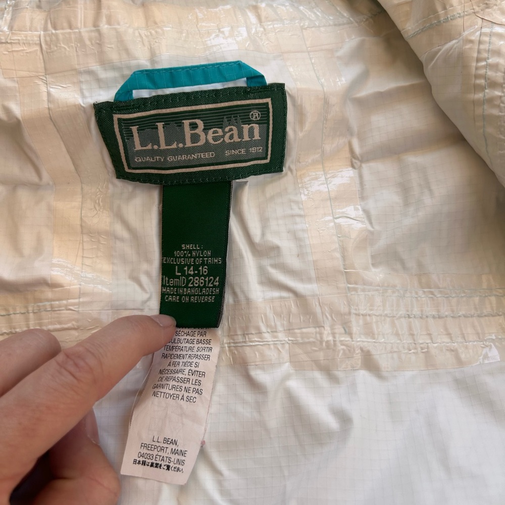 L.L. Bean blue Windbreaker/light jacket girls size 14/16 - Picture 2 of 7
